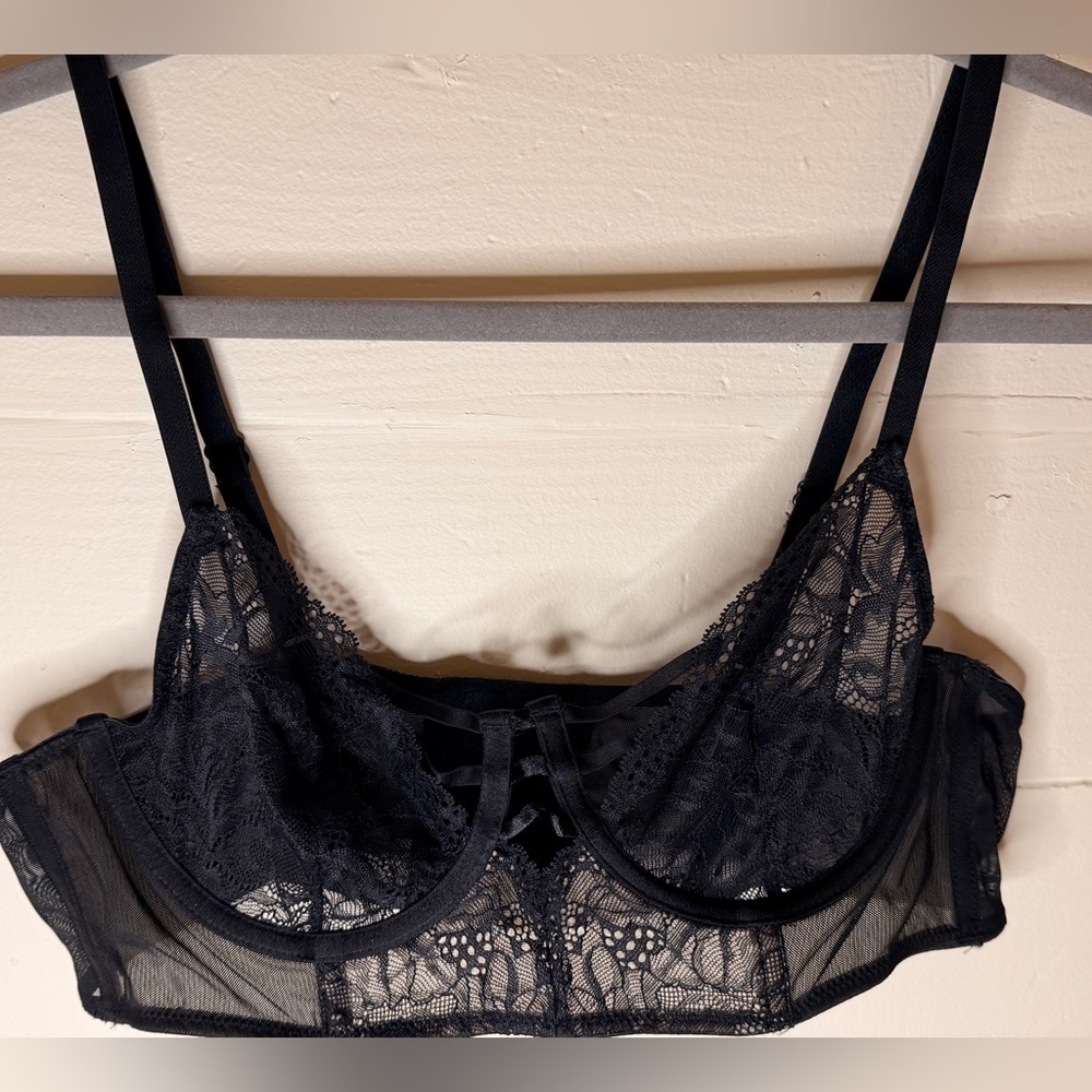 Adore me Underwire Black Lace Bra - 36B